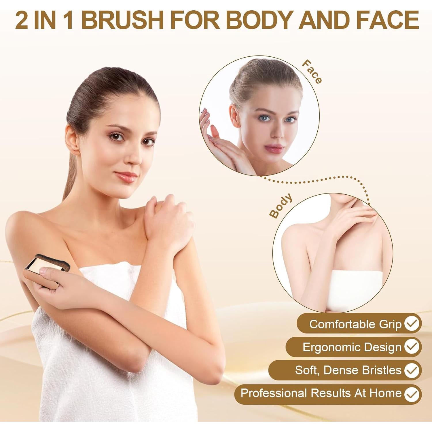 Brocha Corporal Premium Runhike con Cerdas Suaves y Densas