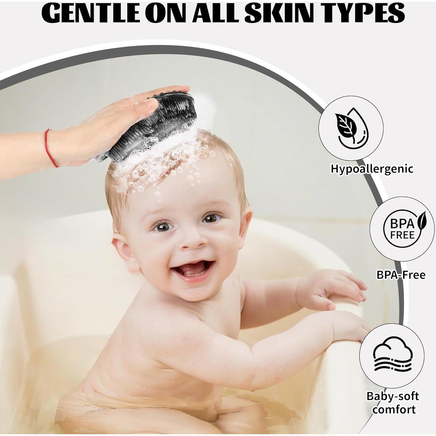 Esponja de Baño de Silicona ZYLOP 2 PCS Suave y Exfoliante