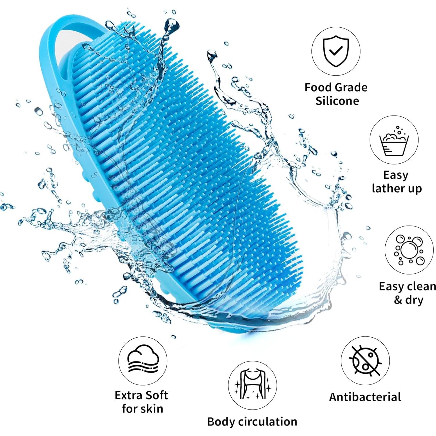 Esponja de Baño de Silicona ZYLOP 2 PCS Suave y Exfoliante