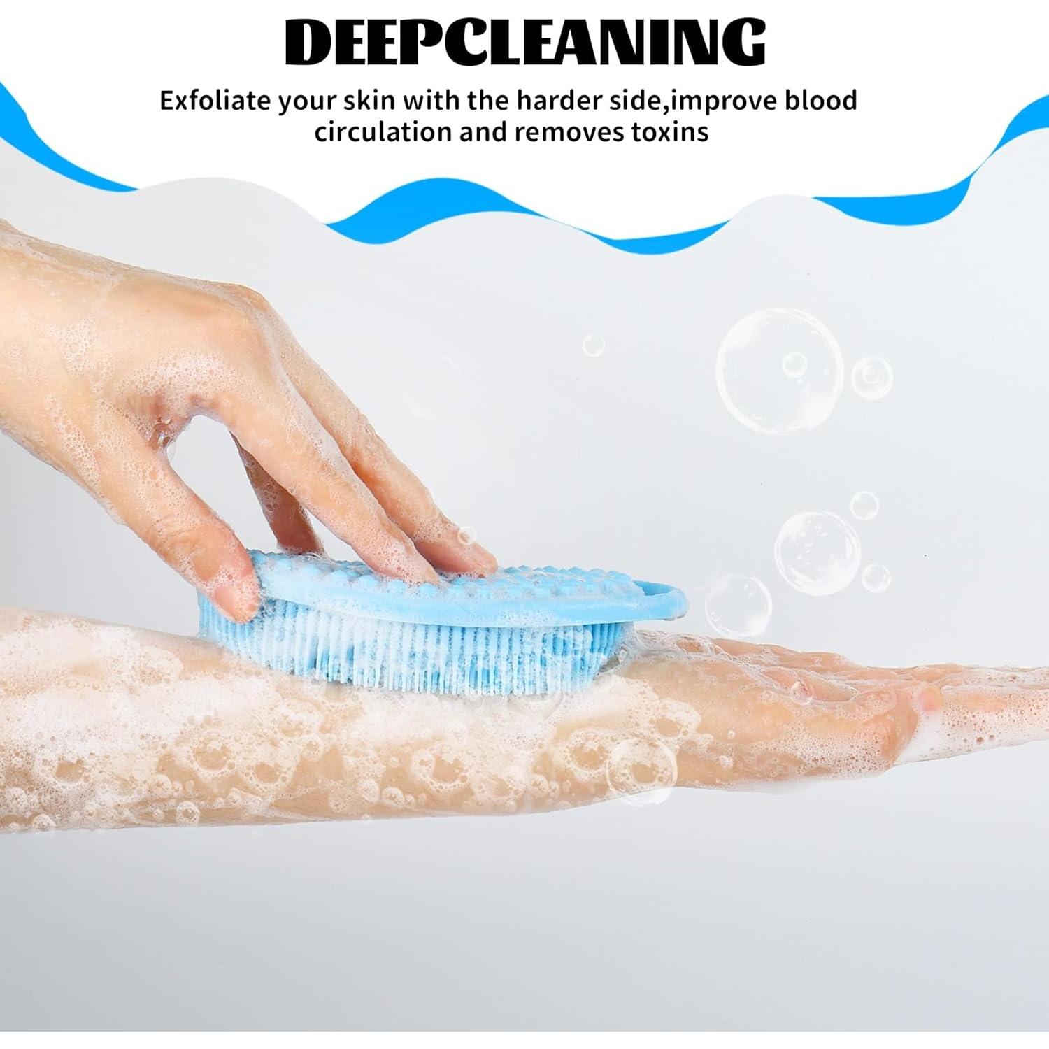 Esponja de Baño de Silicona ZYLOP 2 PCS Suave y Exfoliante