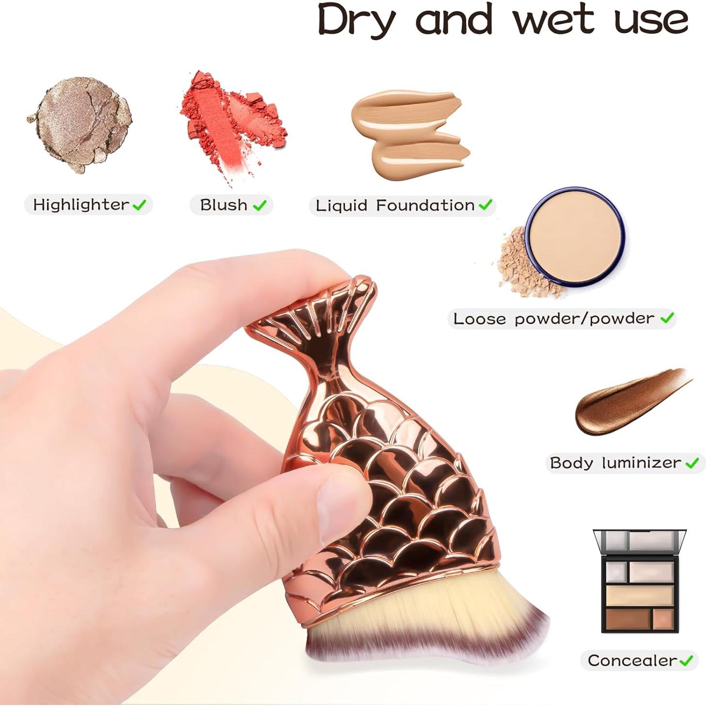 Brocha Kabuki YOSENG para Protector Solar y Maquillaje