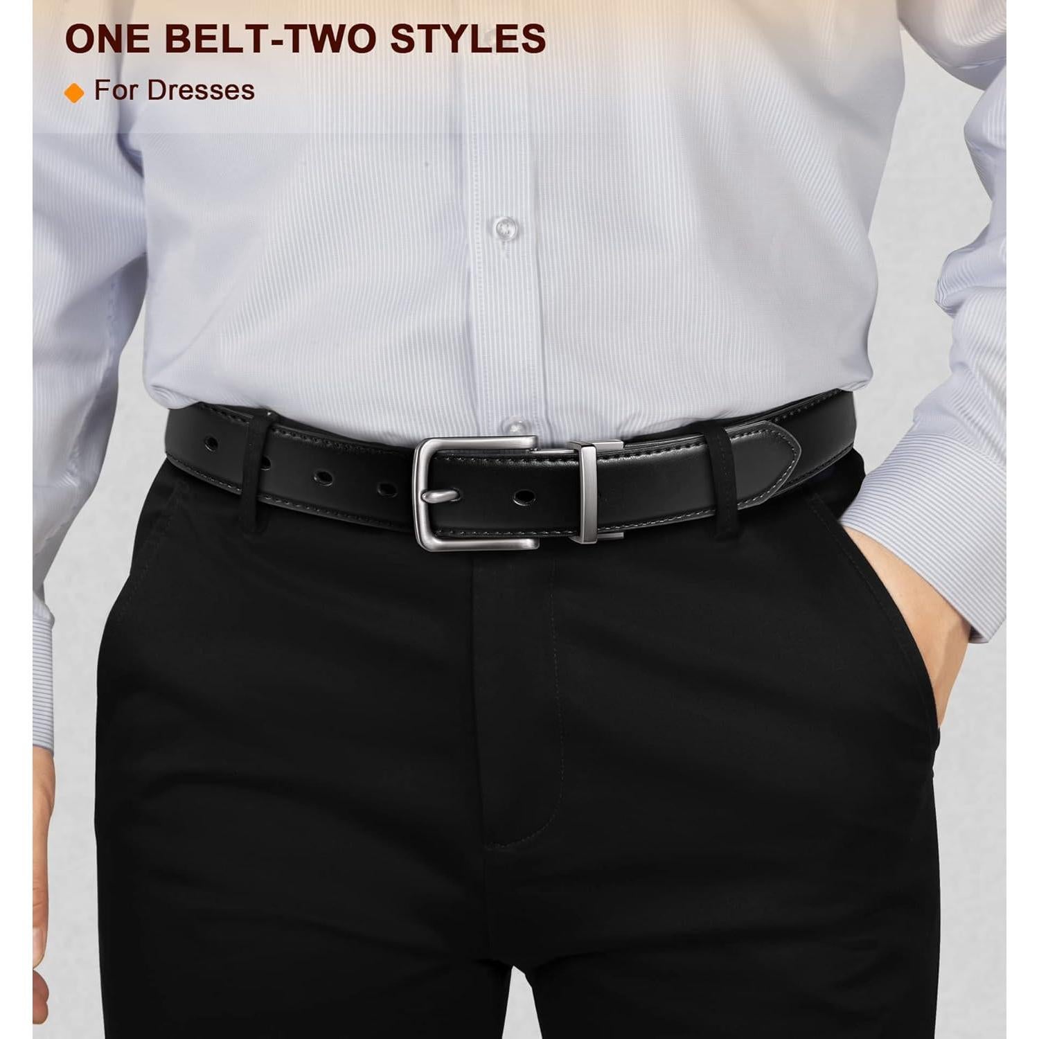 Cinturón Reversible BULLIANT para Hombres 1.25" Ajustable