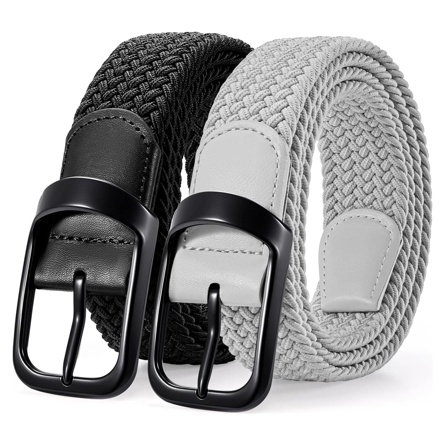 Cinturones Elásticos Trenzados LEACOOLKEY 2 Pack 3.5 cm