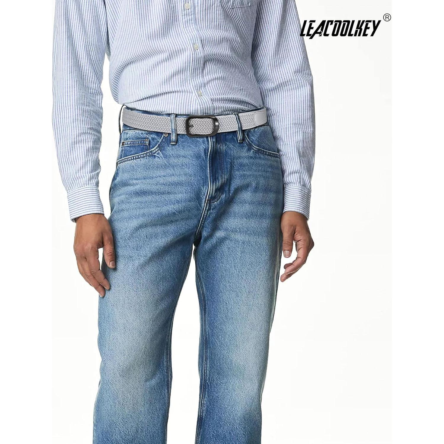 Cinturones Elásticos Trenzados LEACOOLKEY 2 Pack 3.5 cm