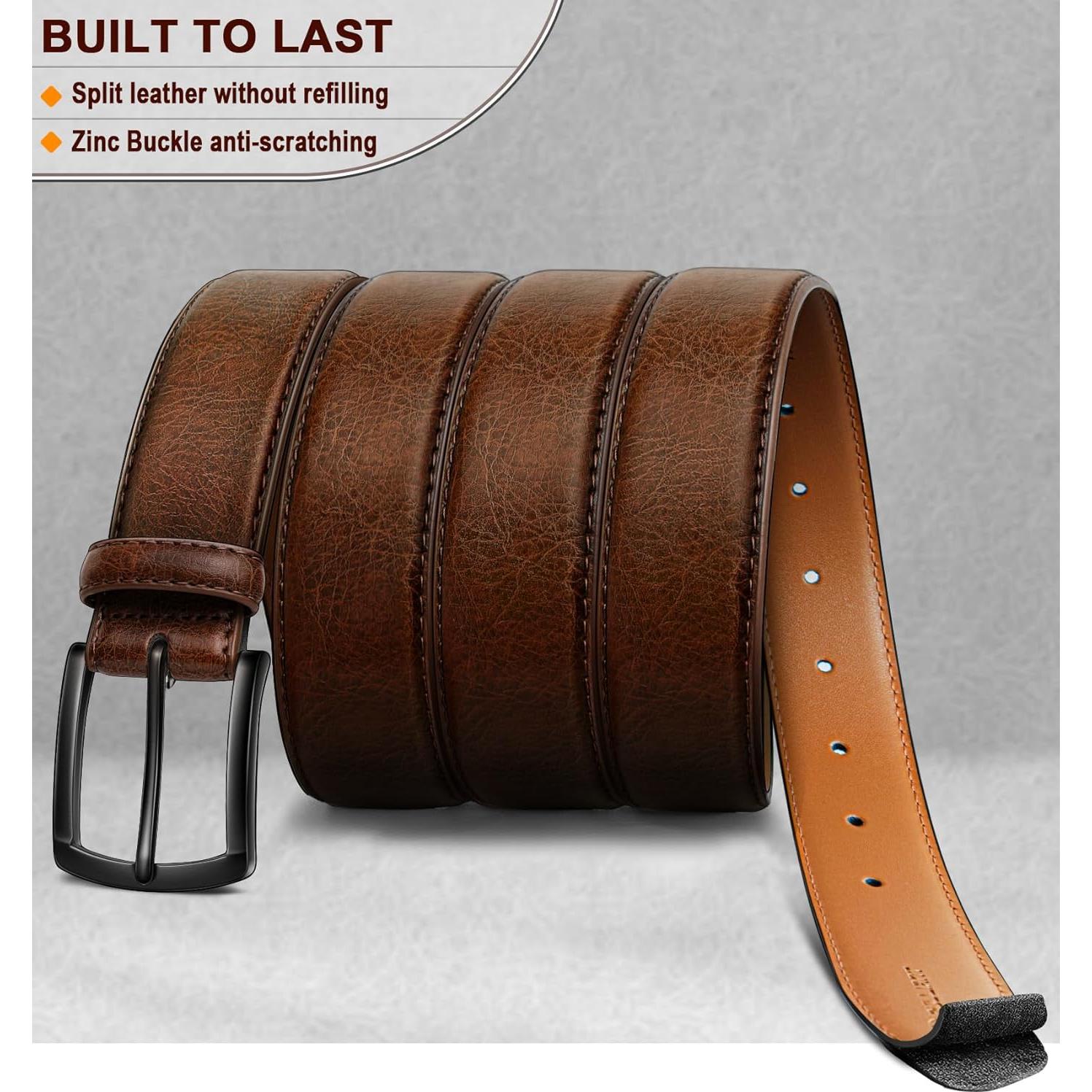 Cinturón de Cuero Genuino KEMISANT para Hombre 3.5 cm