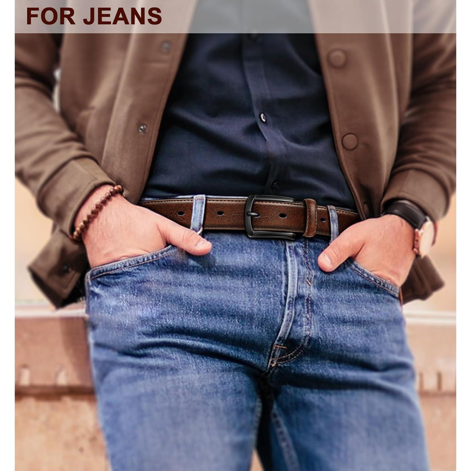 Cinturón de Cuero Genuino KEMISANT para Hombre 3.5 cm