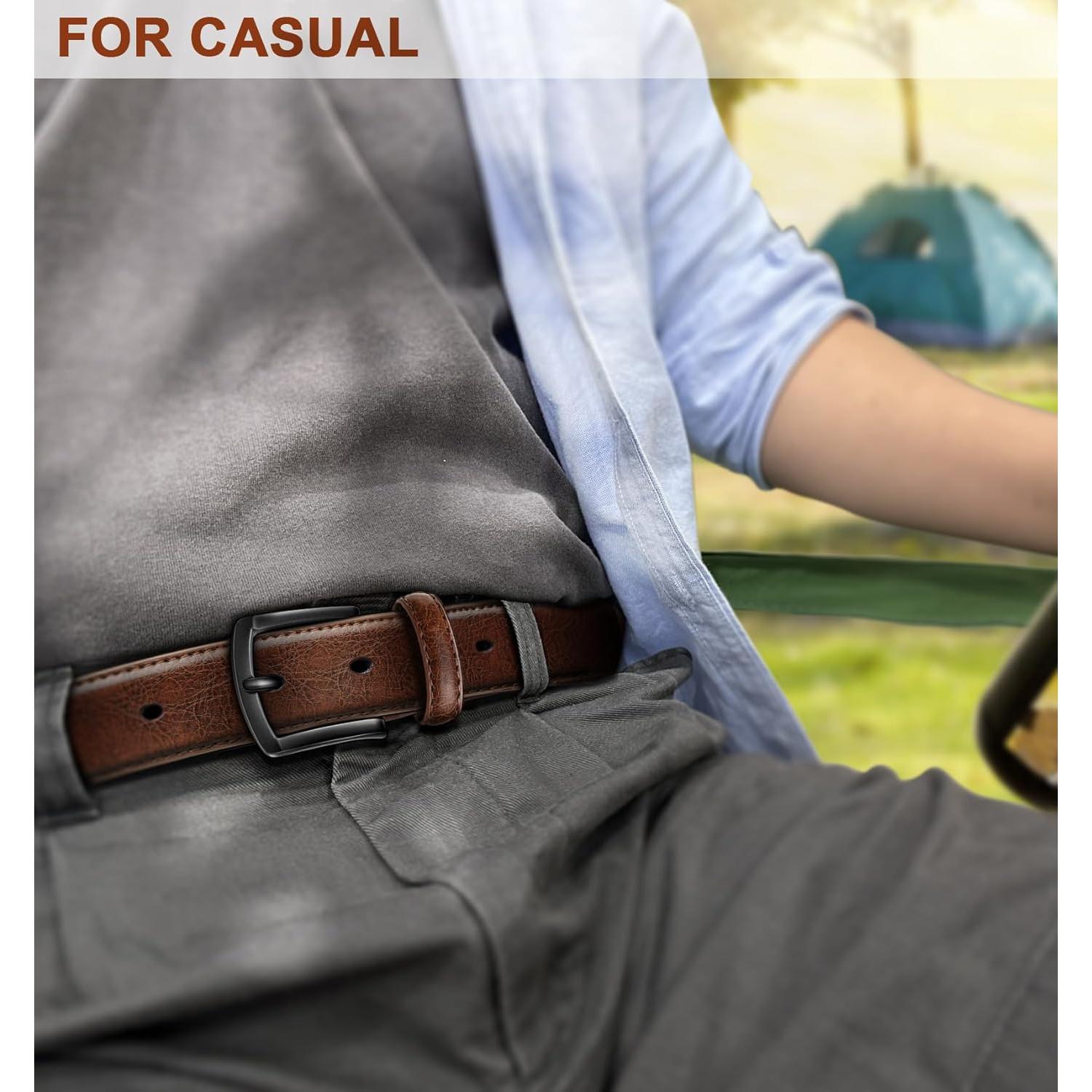 Cinturón de Cuero Genuino KEMISANT para Hombre 3.5 cm