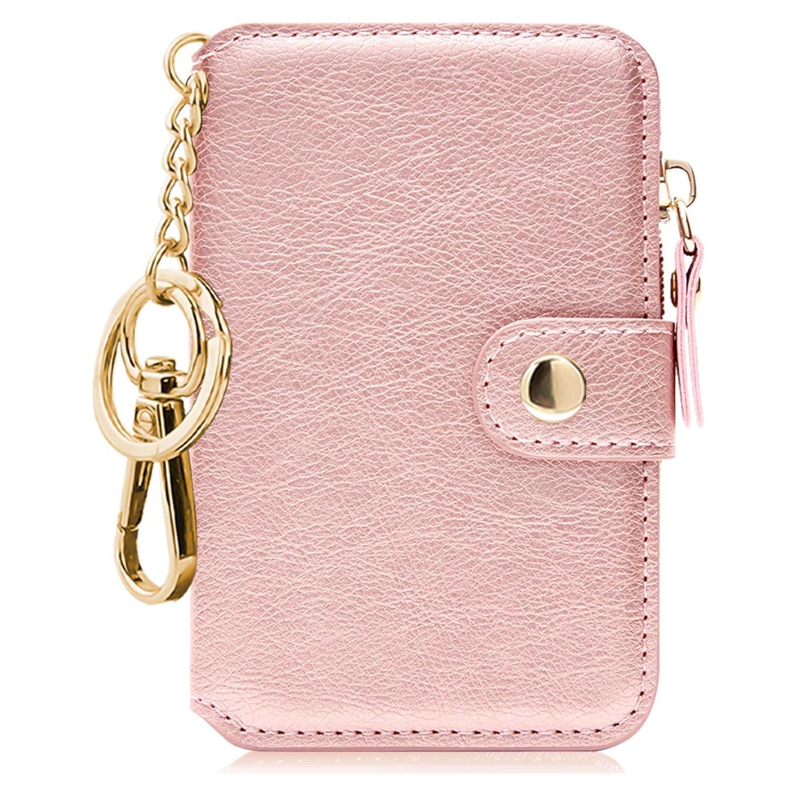 Monedero Llavero JIAFENGKIM Rosa con Bloqueo RFID