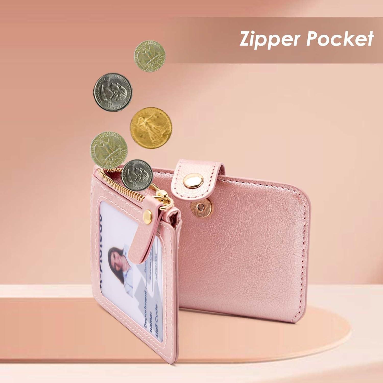 Monedero Llavero JIAFENGKIM Rosa con Bloqueo RFID