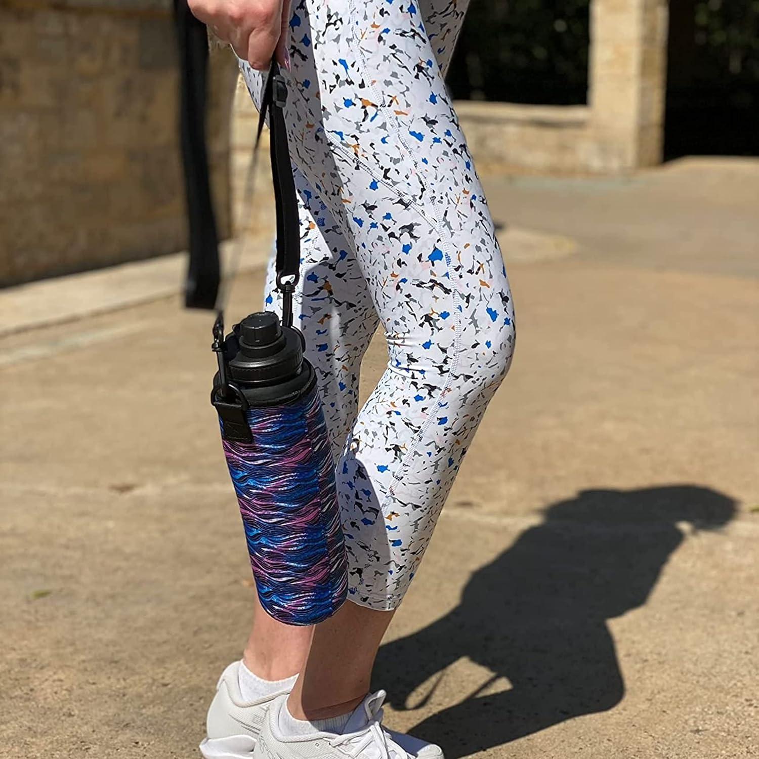 Botella de Agua de Vidrio FIT 1L con Tapa de Popote y Manga