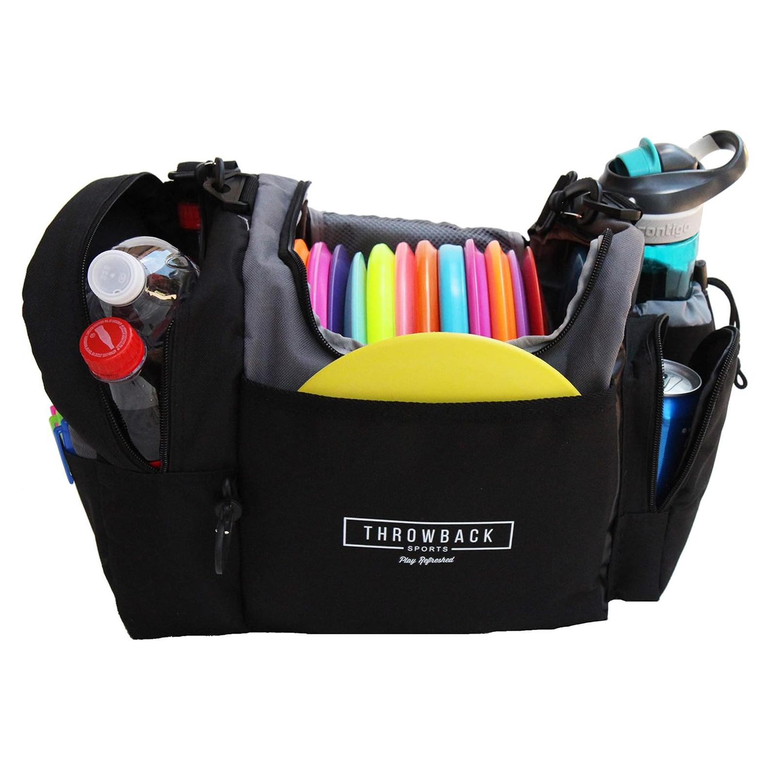Bolsa de Frisbee Disc Golf Throwback Sports con Nevera 12 Discos
