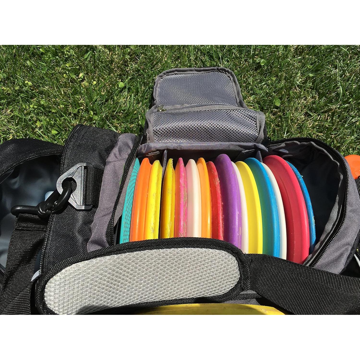 Bolsa de Frisbee Disc Golf Throwback Sports con Nevera 12 Discos