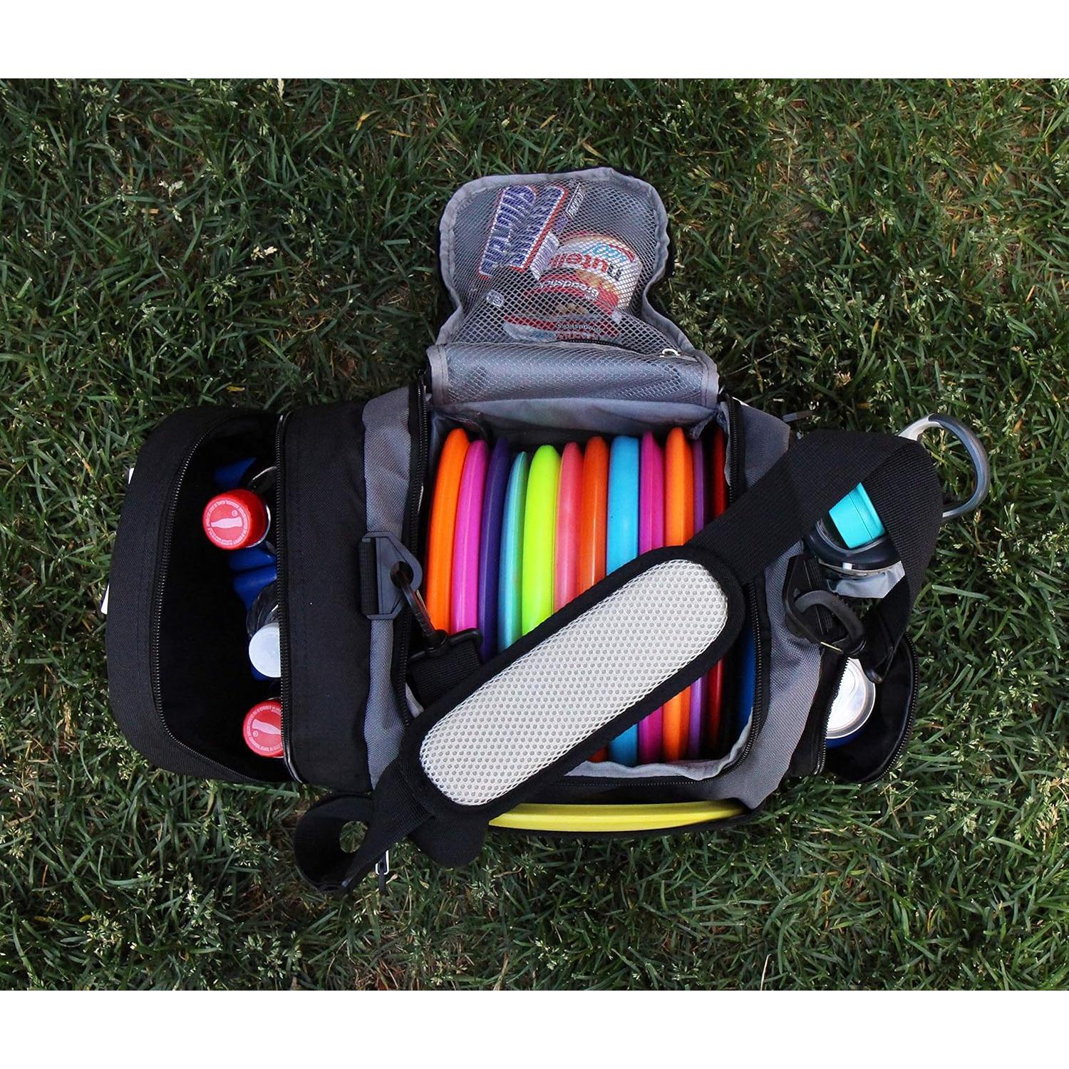 Bolsa de Frisbee Disc Golf Throwback Sports con Nevera 12 Discos