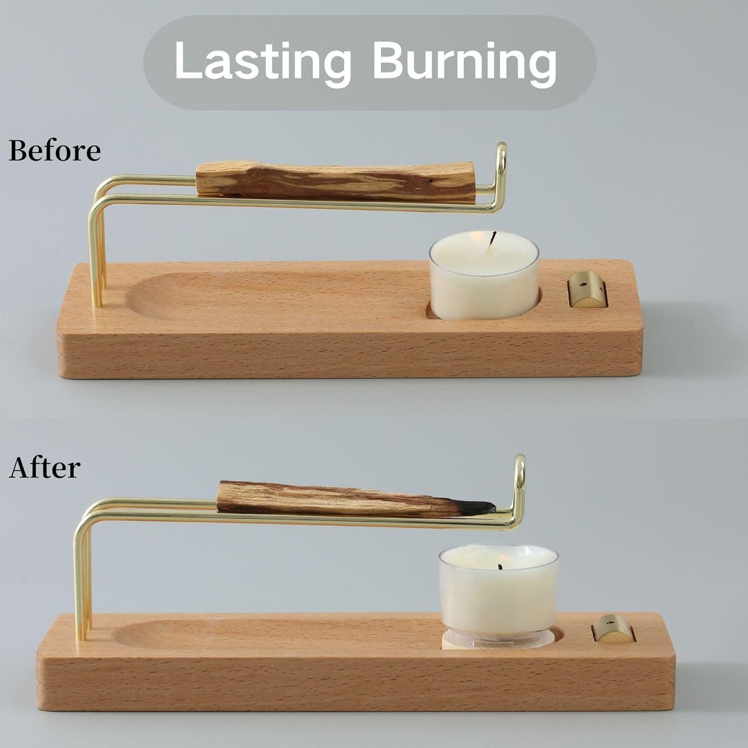 Soporte de Incienso 4 en 1 Reyife de Madera para Palo Santo y Salvia