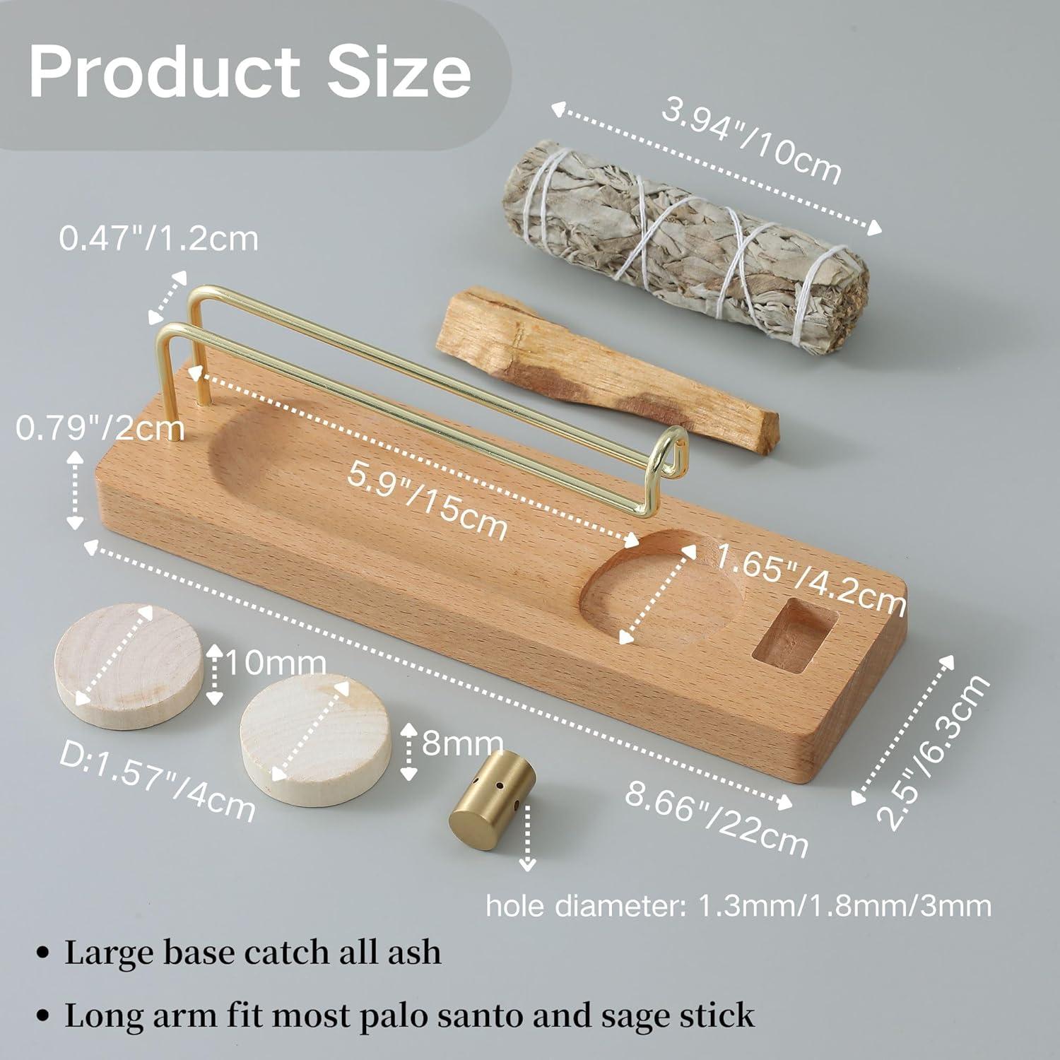 Soporte de Incienso 4 en 1 Reyife de Madera para Palo Santo y Salvia