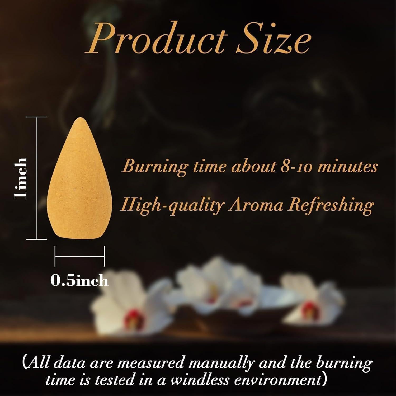 Conos de Incienso de Retroceso Sukh - 108 PCS Aromatizados