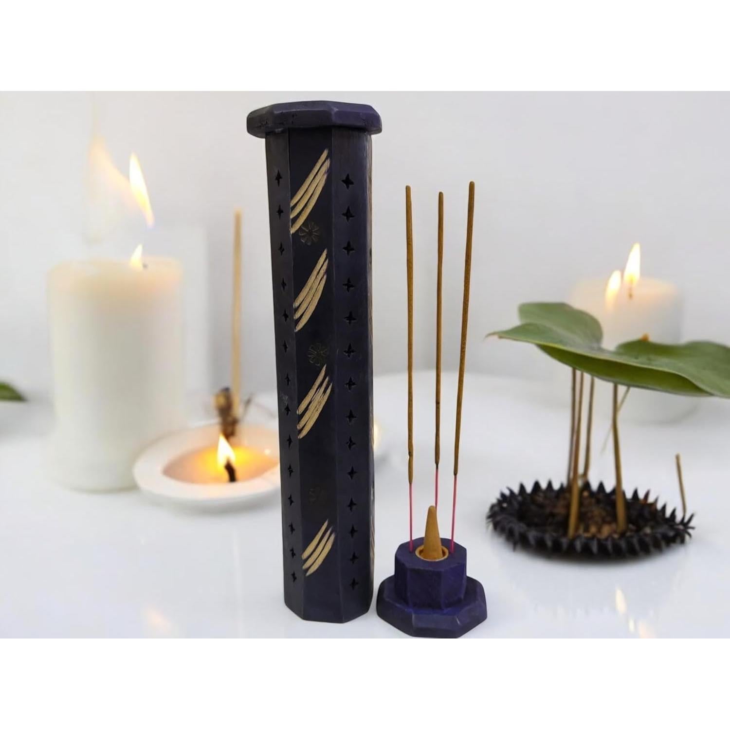 Quemador de Incienso Torre Giftbrit 30.48 cm Azul Oscuro