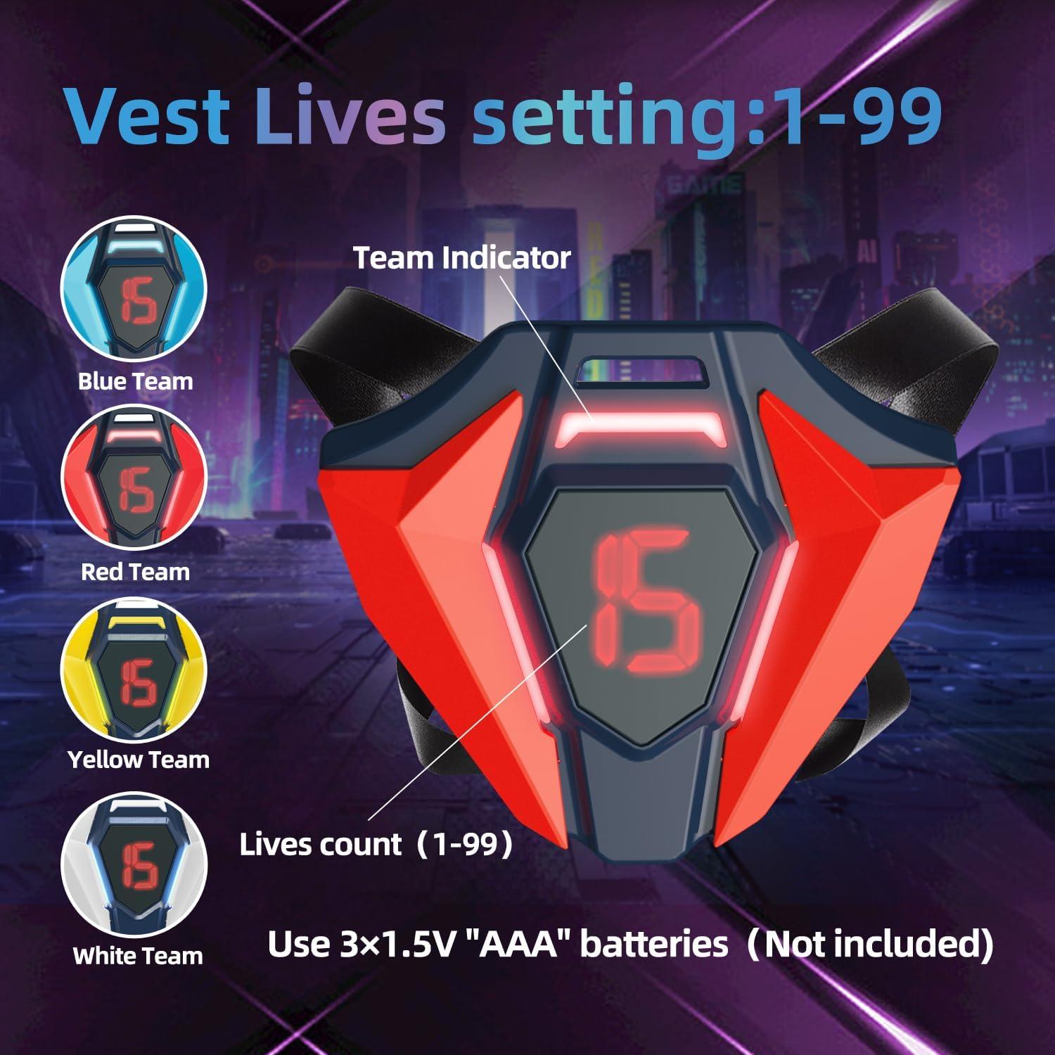 Conjunto de Laser Tag 4 Piezas WINYEA con Chalecos LED