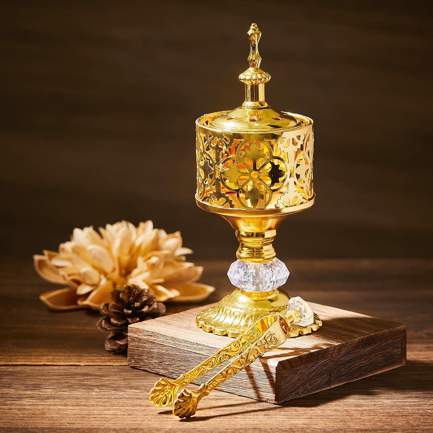 Soporte para Incienso Zonon - 2 Piezas Dorado Metal 18x14x9 cm