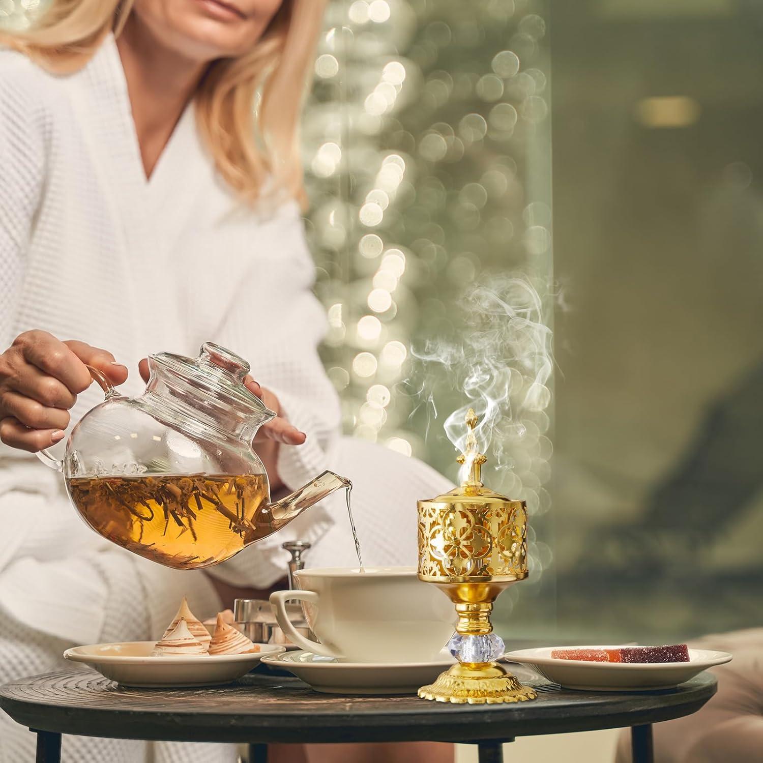 Soporte para Incienso Zonon - 2 Piezas Dorado Metal 18x14x9 cm