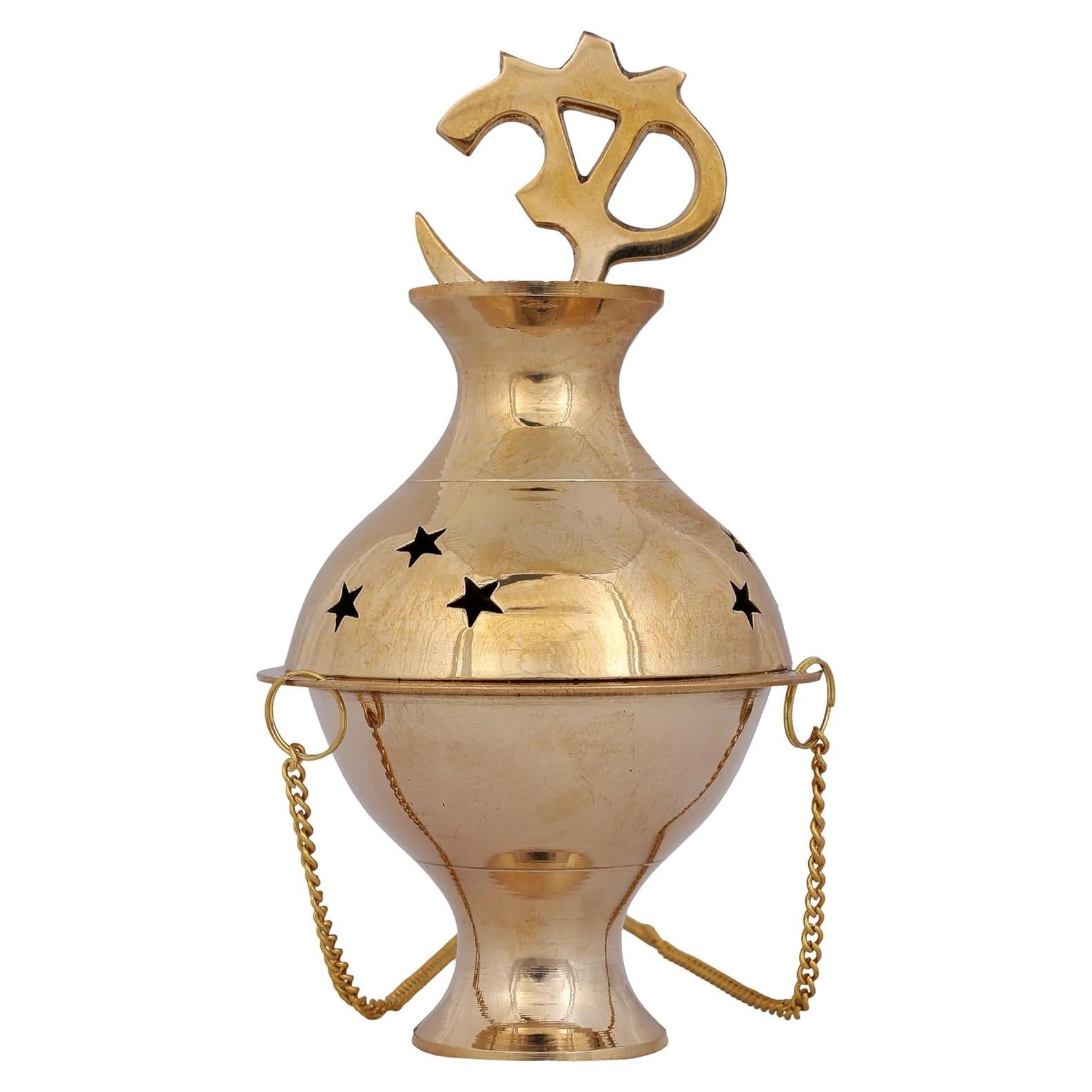 Quemador de Incienso de Latón Indian Consigners - Soporte Colgante