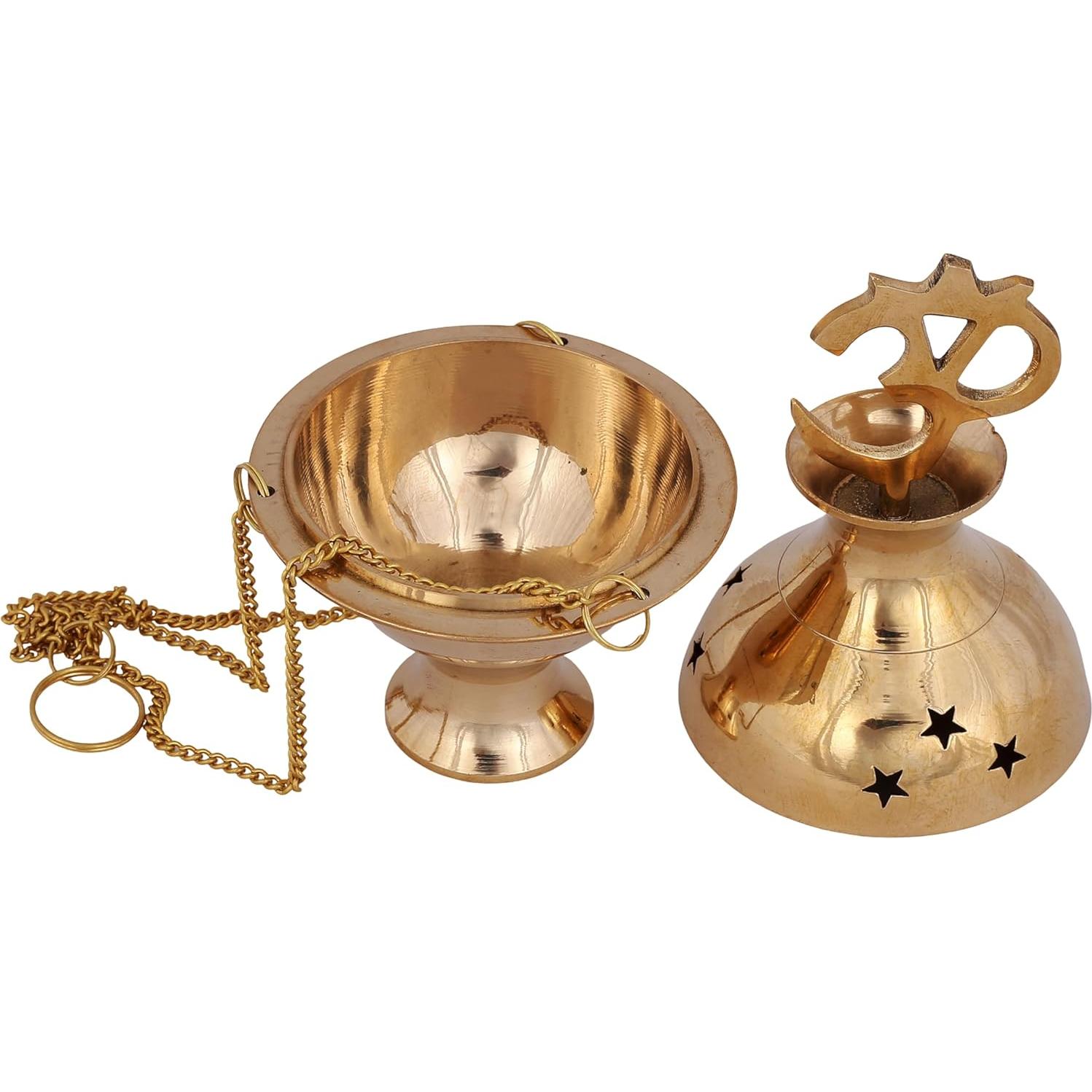 Quemador de Incienso de Latón Indian Consigners - Soporte Colgante