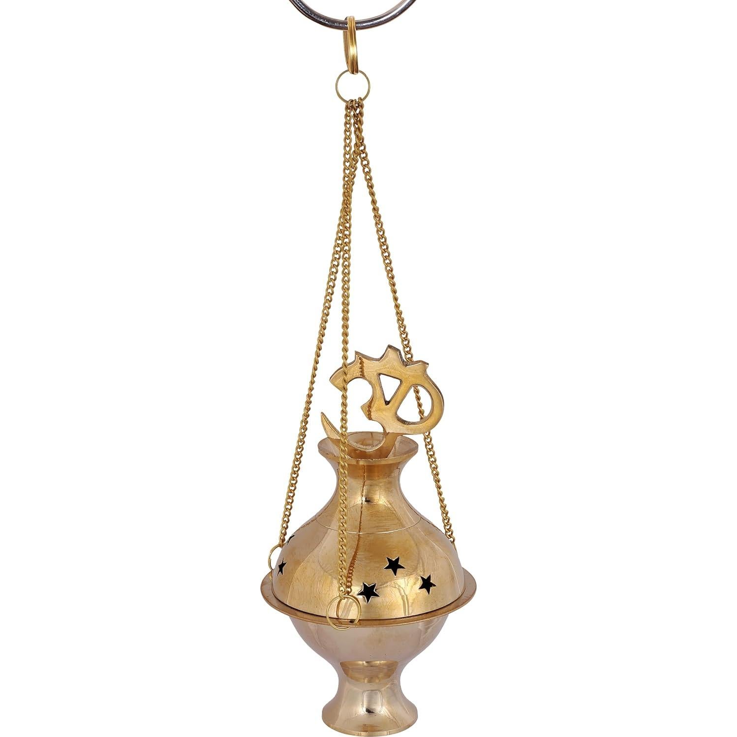 Quemador de Incienso de Latón Indian Consigners - Soporte Colgante