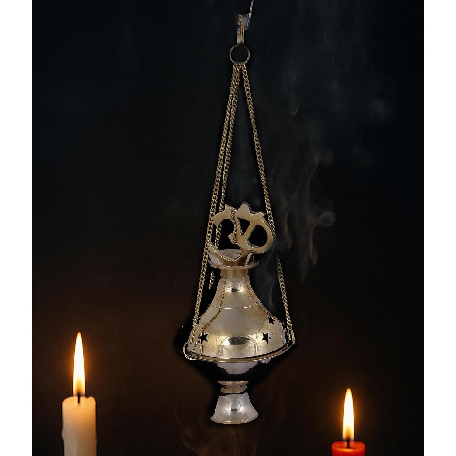 Quemador de Incienso de Latón Indian Consigners - Soporte Colgante