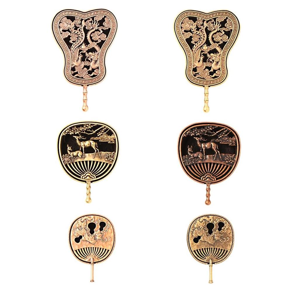 Paquete de 6 quemadores de incienso NOIAFZY metal vintage