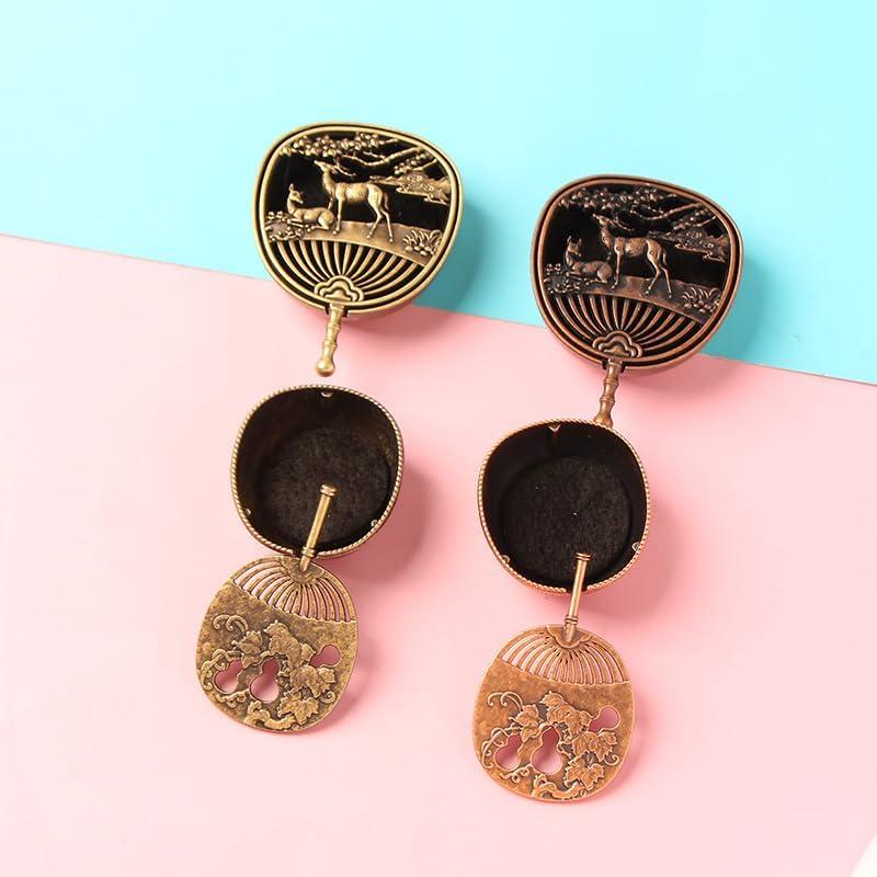 Paquete de 6 quemadores de incienso NOIAFZY metal vintage