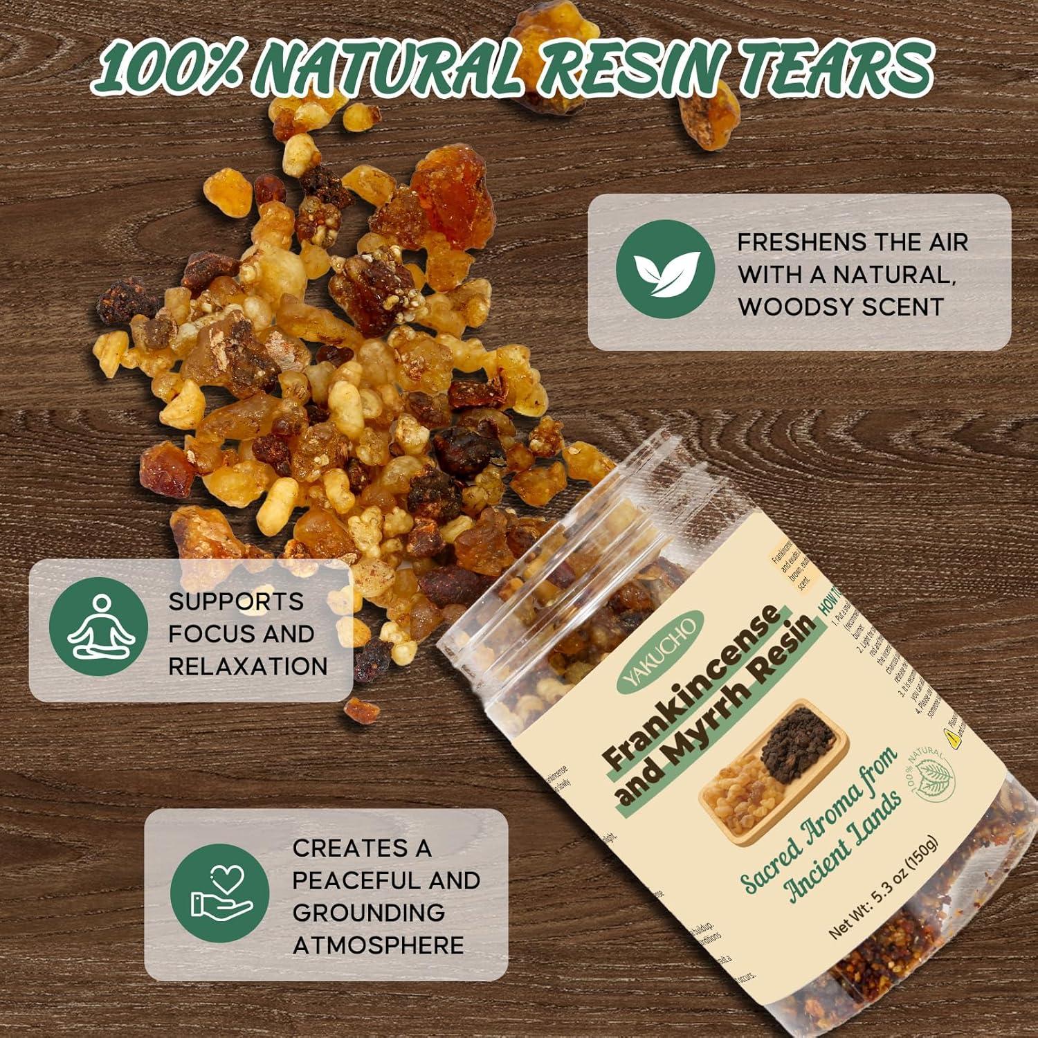 Conjunto de Incienso y Mirra Yakucho 150 g - Resina Natural