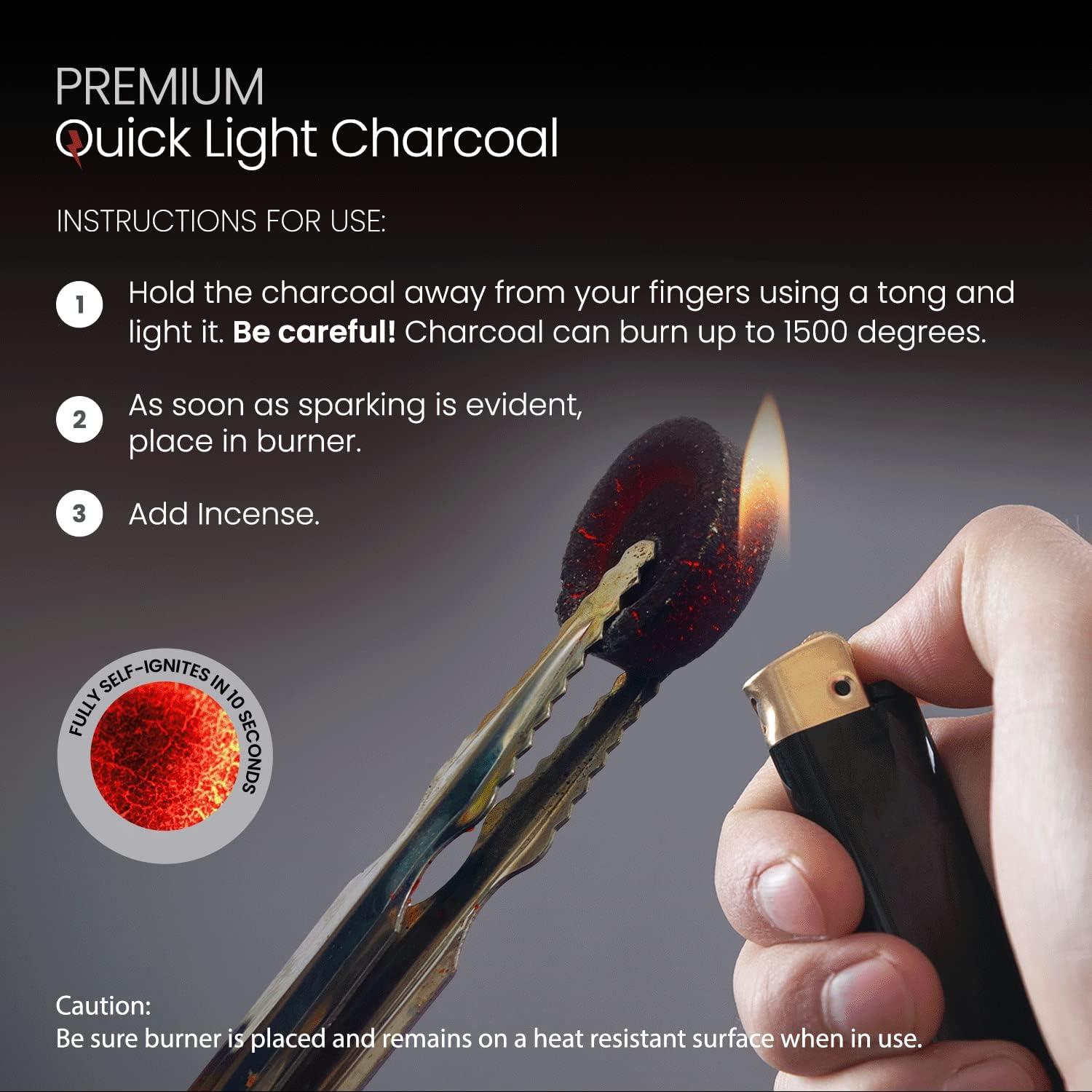 Tabletas de Carbón Sunlight Premium para Incienso - 100 Discos 33mm