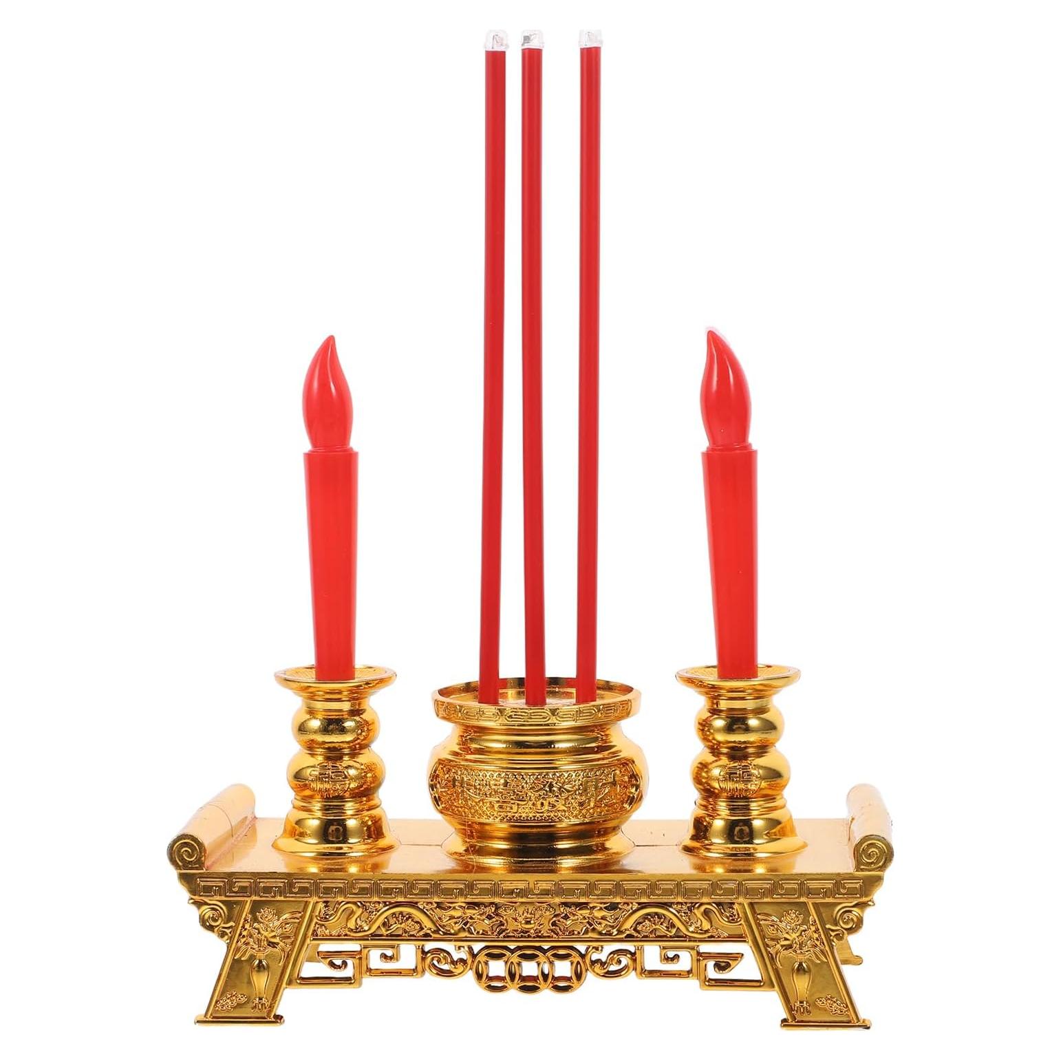 Quemador de Incienso Electrónico Beaupretty LED Candelabro Chino