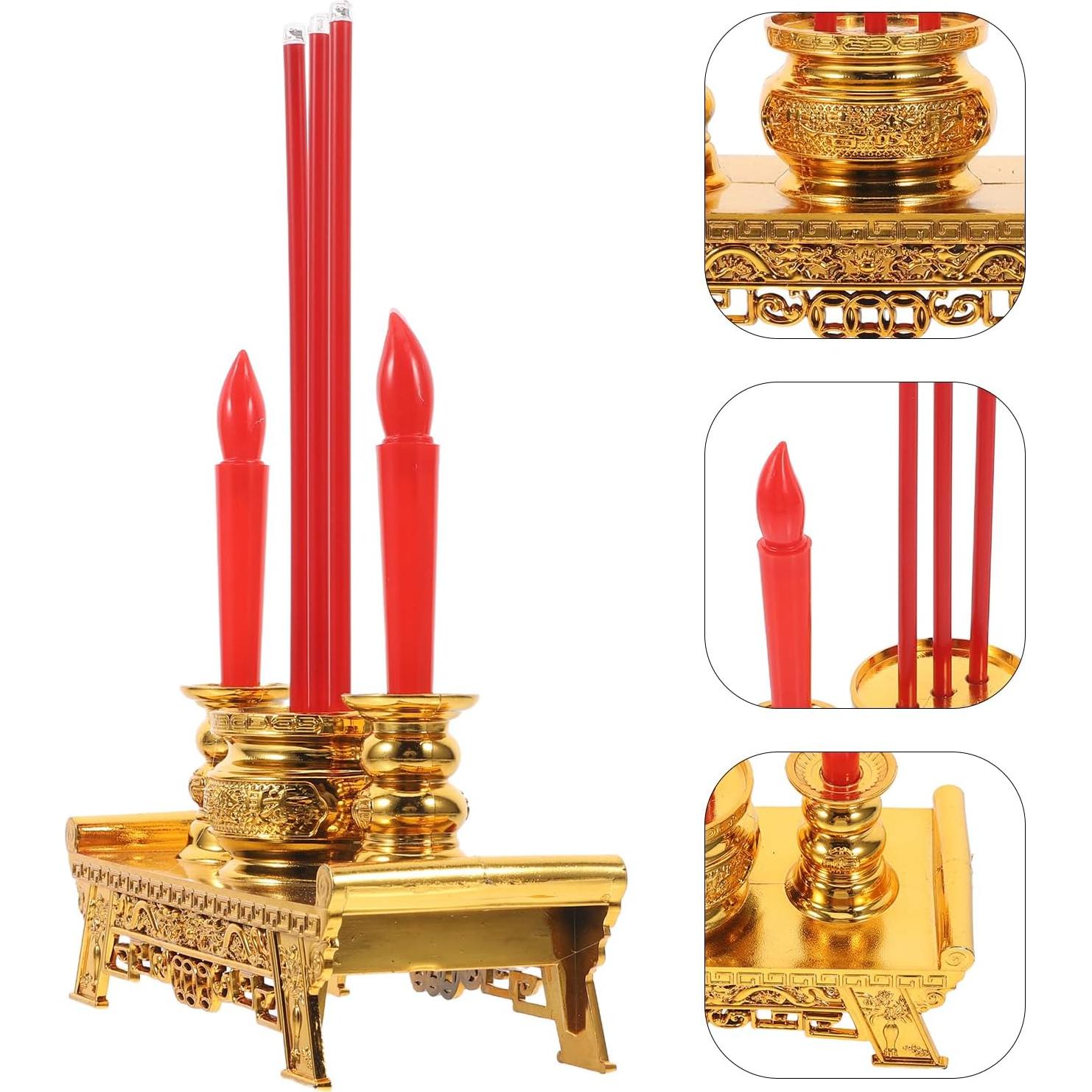 Quemador de Incienso Electrónico Beaupretty LED Candelabro Chino