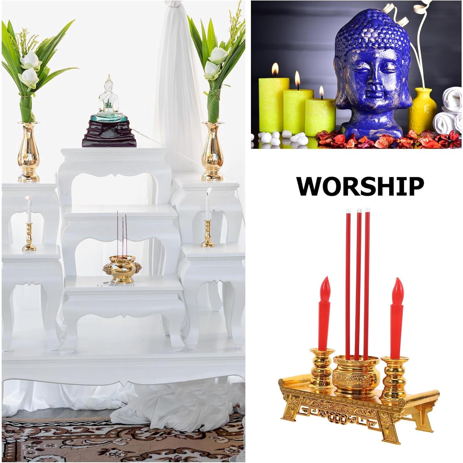 Quemador de Incienso Electrónico Beaupretty LED Candelabro Chino