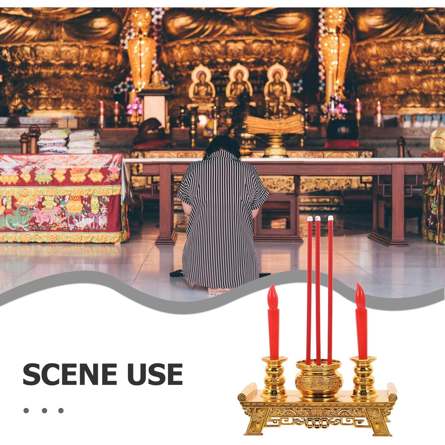 Quemador de Incienso Electrónico Beaupretty LED Candelabro Chino