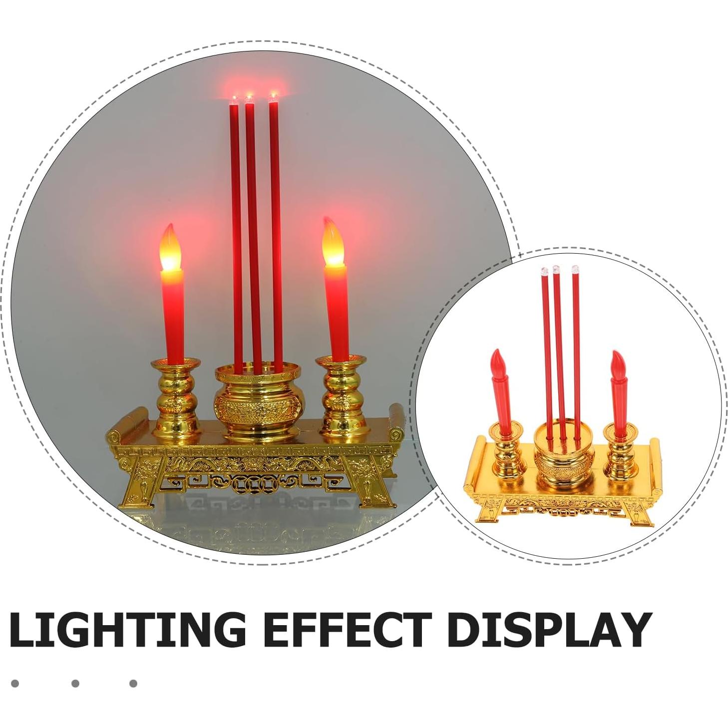 Quemador de Incienso Electrónico Beaupretty LED Candelabro Chino