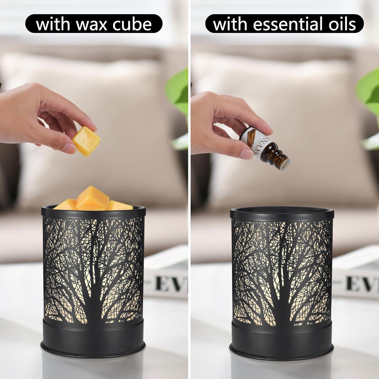 Calentador de Cera Eléctrico Nawaza N9831 con Luz LED - Árbol Negro