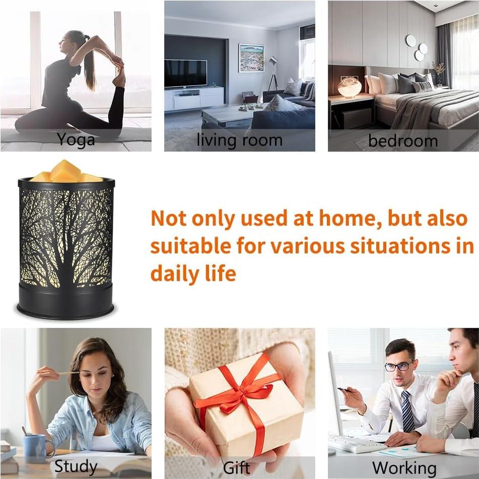 Calentador de Cera Eléctrico Nawaza N9831 con Luz LED - Árbol Negro