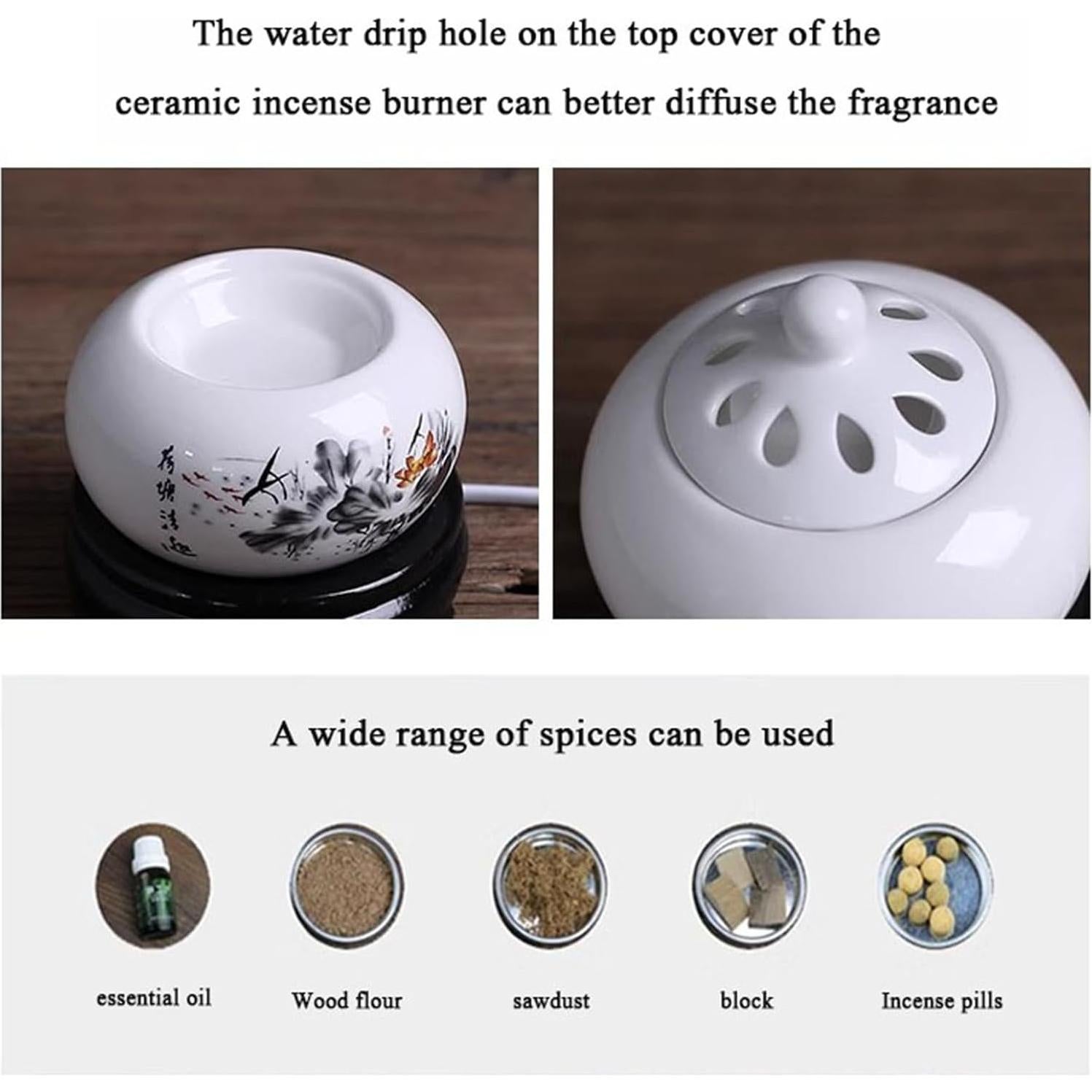 Quemador de Incienso Eléctrico PmHaurient Cerámica 110V