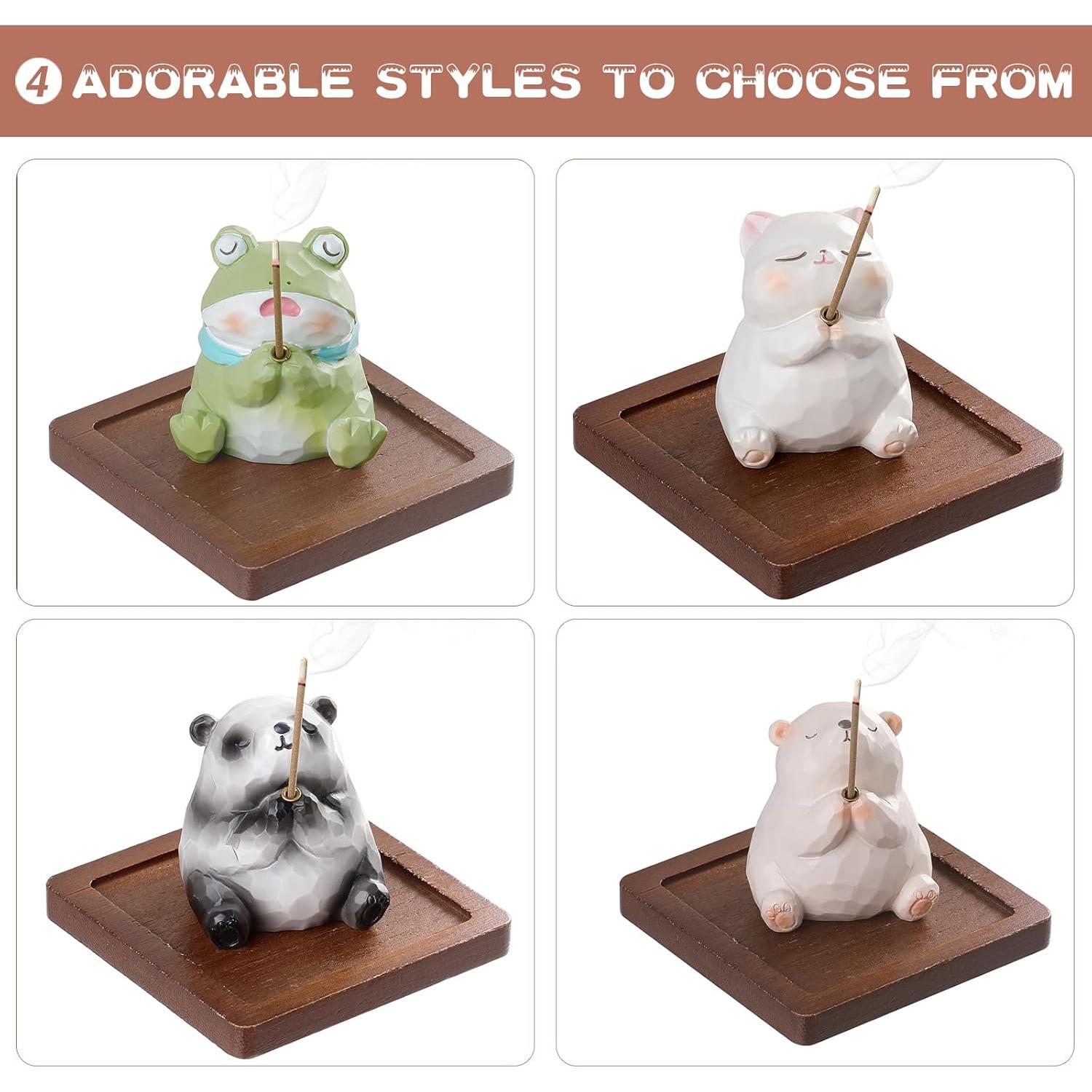 Soporte de Incienso Lionpower Rana con Bandeja de Madera