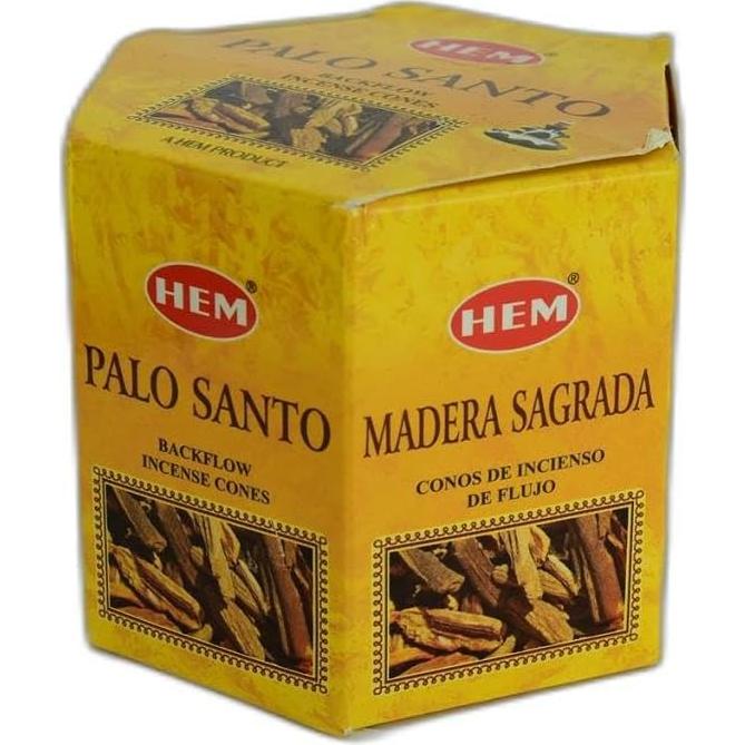Conos de Incienso HEM Palo Santo - 20 Unidades, Quema 40 Min