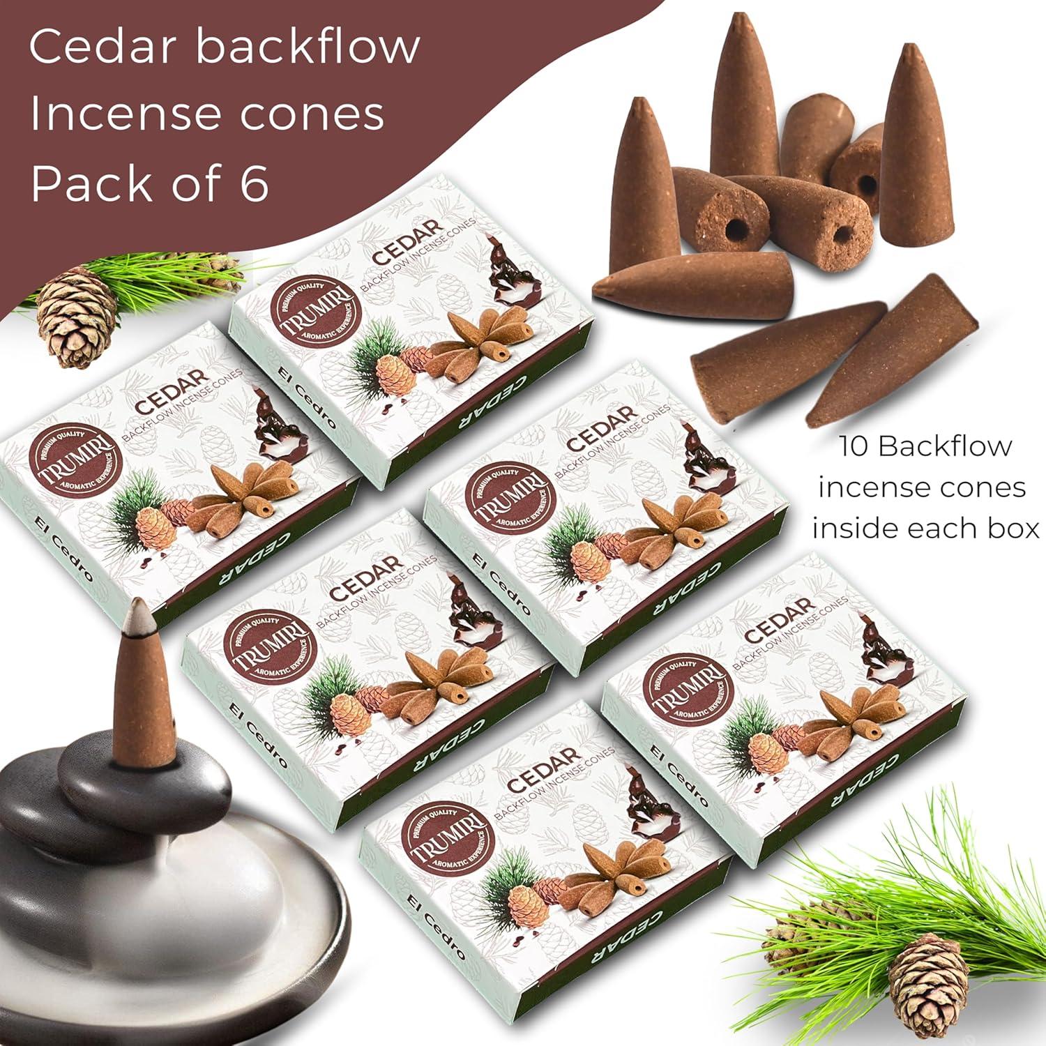 Conos de Incienso de Retroceso TRUMIRI - 60 Unidades Cedro