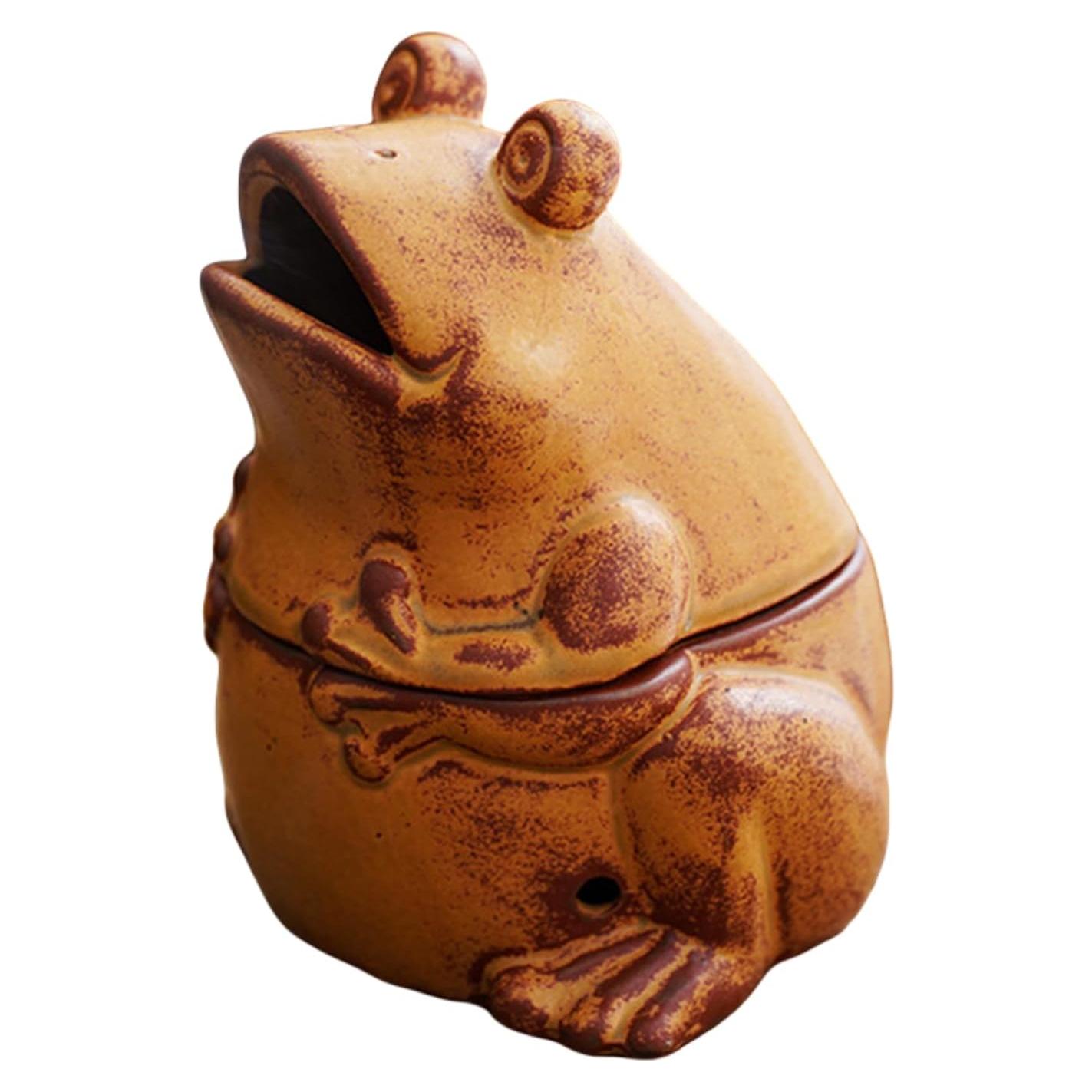 Soporte de Incienso de Rana Cerámica 10.4cm para Yoga