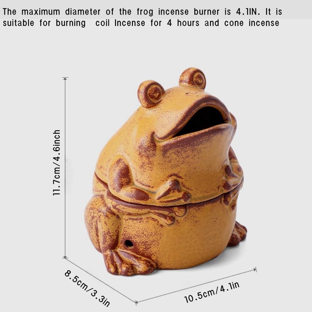 Soporte de Incienso de Rana Cerámica 10.4cm para Yoga