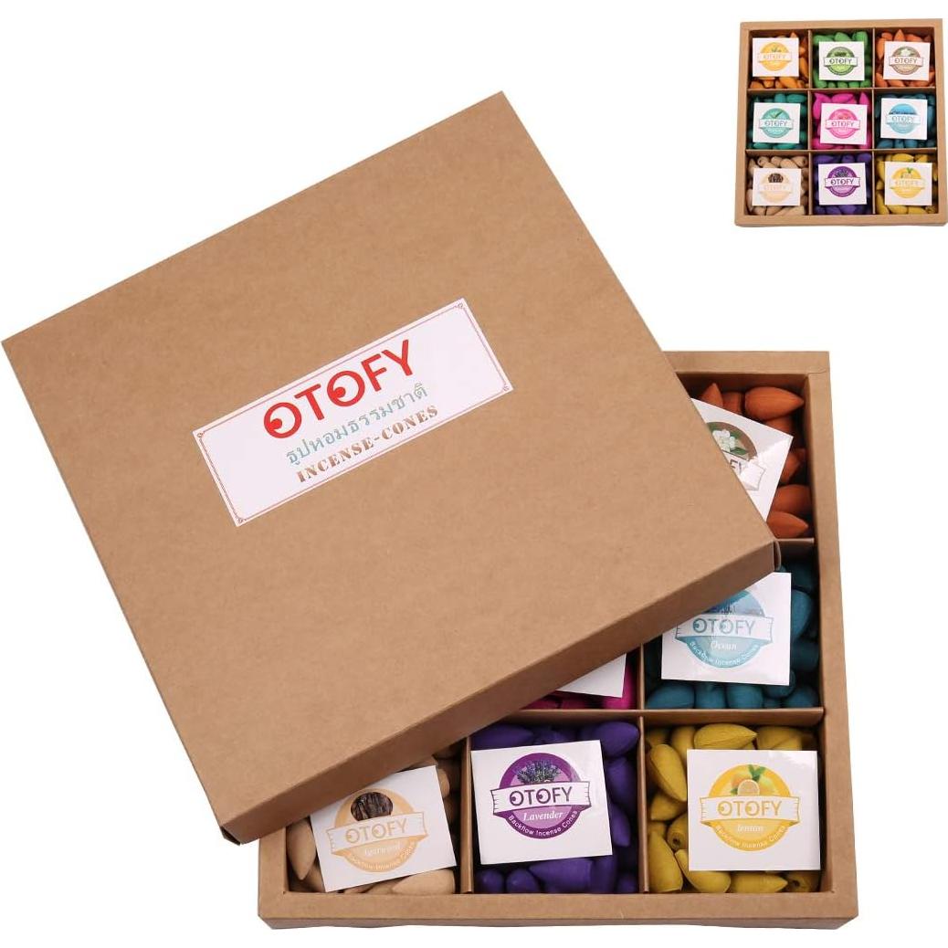 Conos de Incienso de Retroceso OTOFY 360 Pcs Aromas Naturales