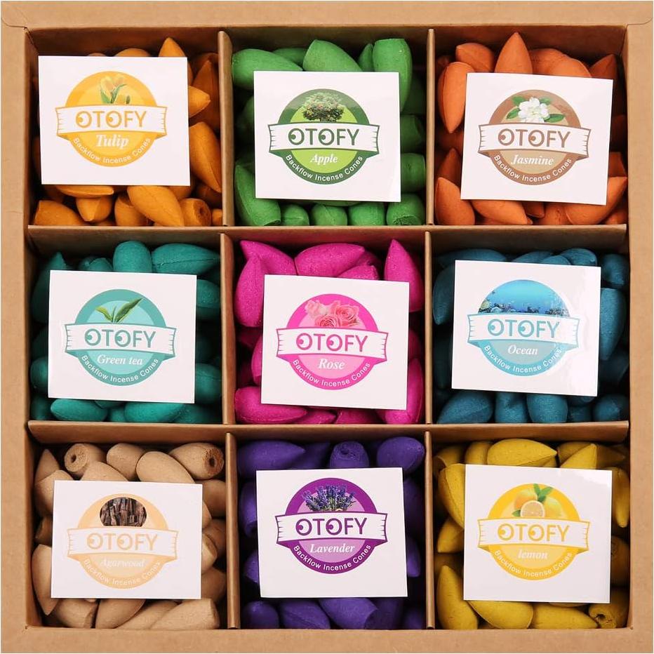 Conos de Incienso de Retroceso OTOFY 360 Pcs Aromas Naturales