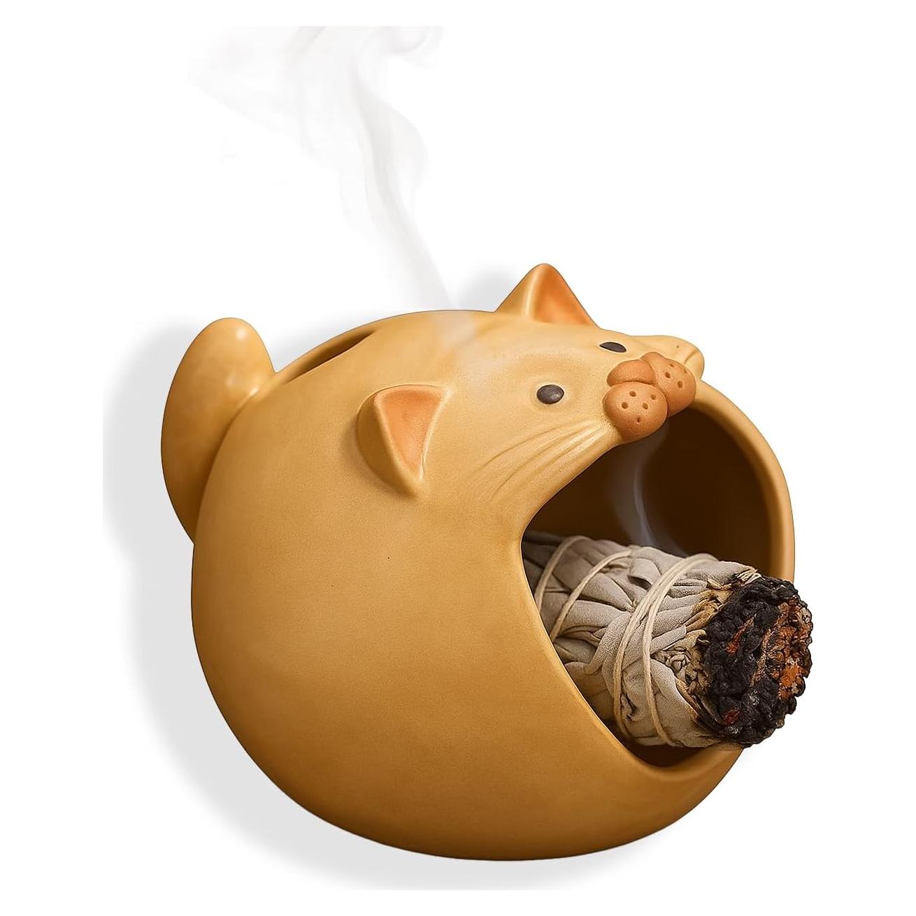 Soporte de Incienso de Cerámica Gato GIYOXIMA 15 cm