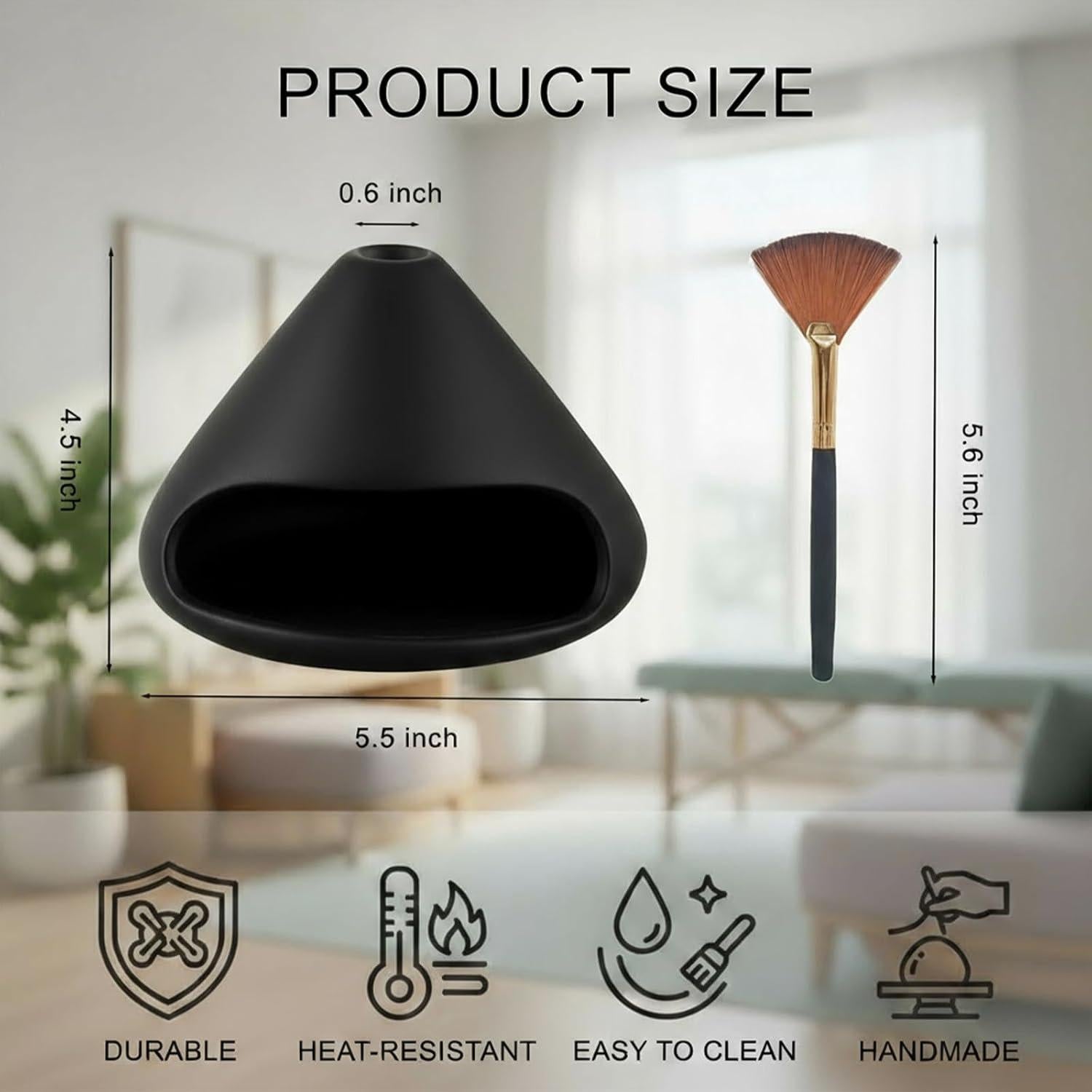 Soporte de Palo Santo DIDIBIRD Mini Chimenea Cerámica Negro