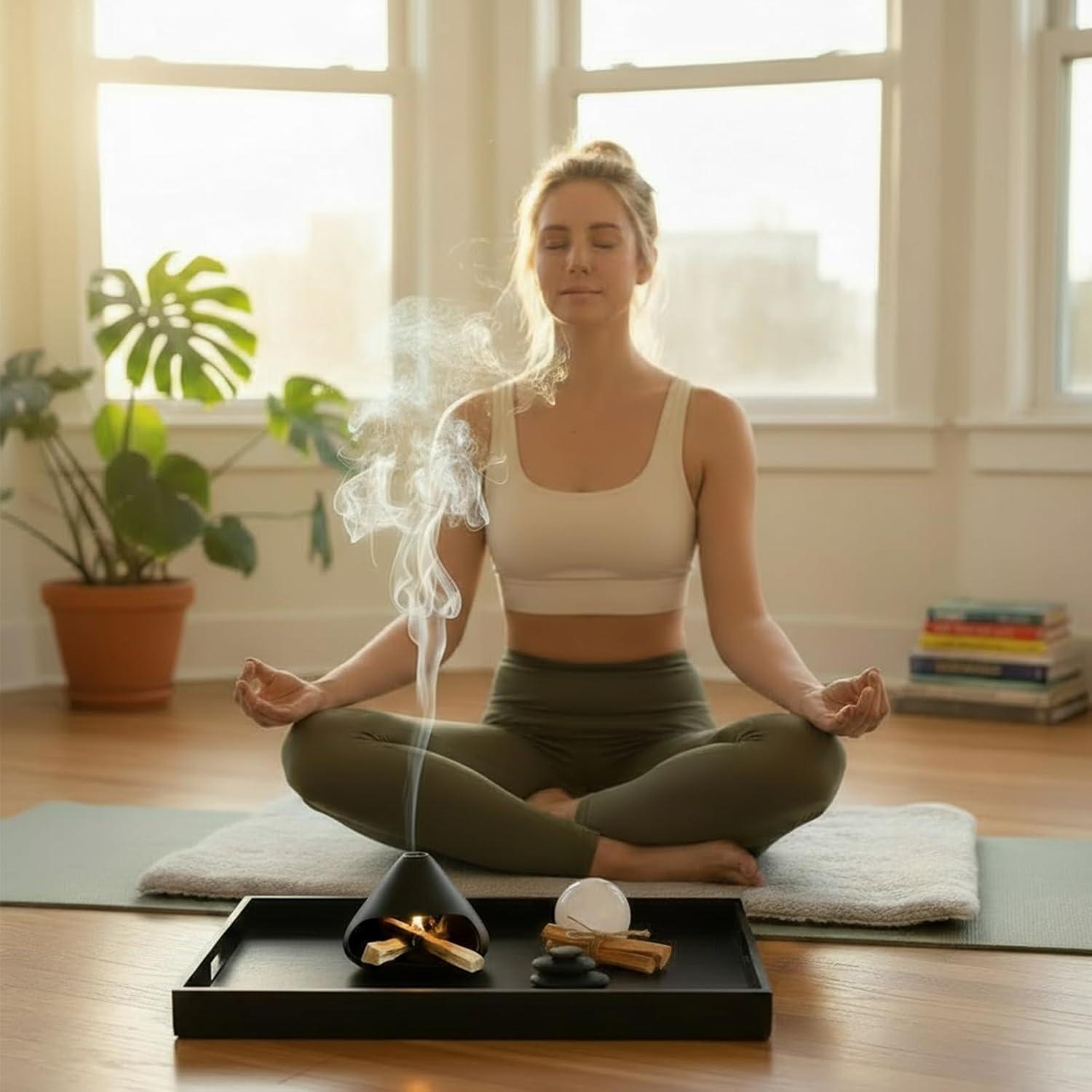 Soporte de Palo Santo DIDIBIRD Mini Chimenea Cerámica Negro